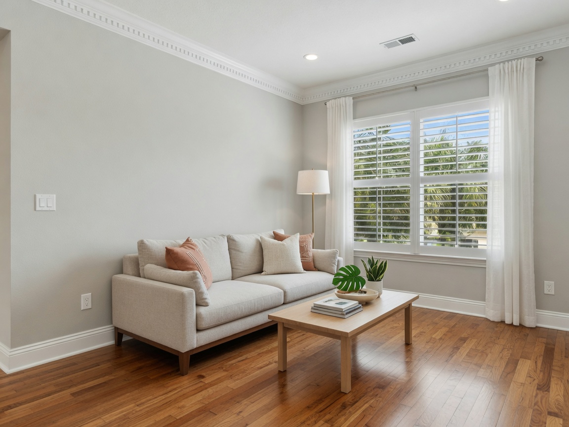 Living room + trim package - Altamonte Springs residential painting project by SunCoat Painting